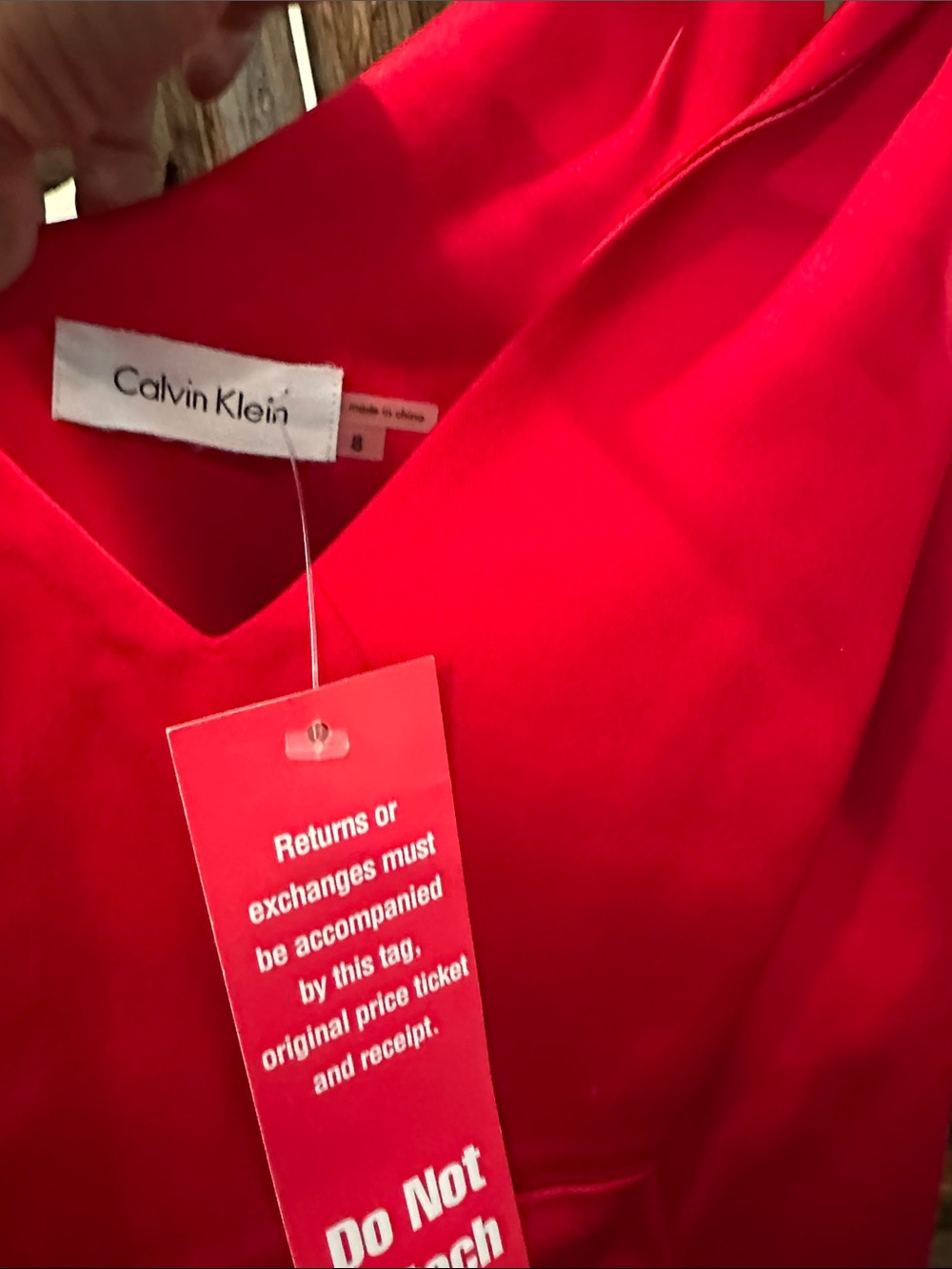 Calvin Klein Red Satin Dress - Picture 3 of 5